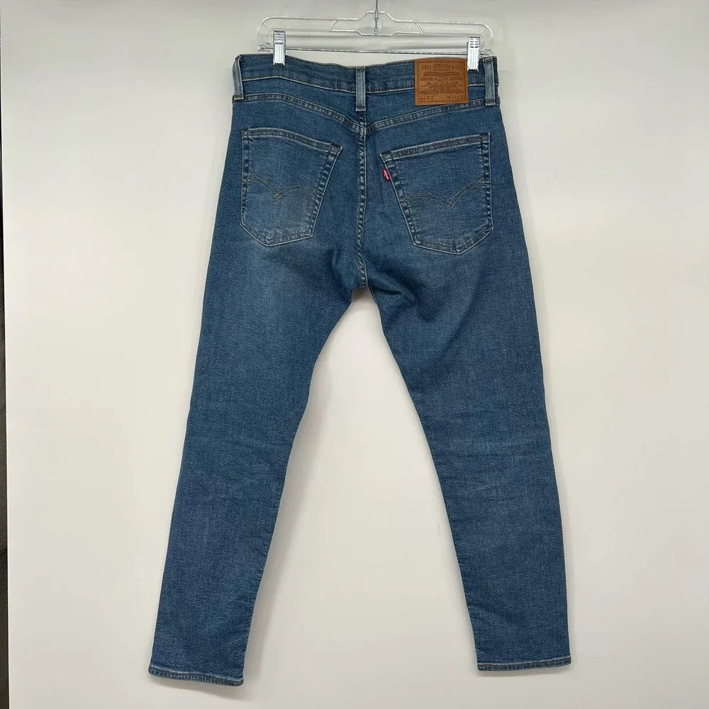 Levi's Premium 512 Ripped Jeans Men's Size W32 Blue Denim Slim Tapered Mid Rise - Picture 4 of 14